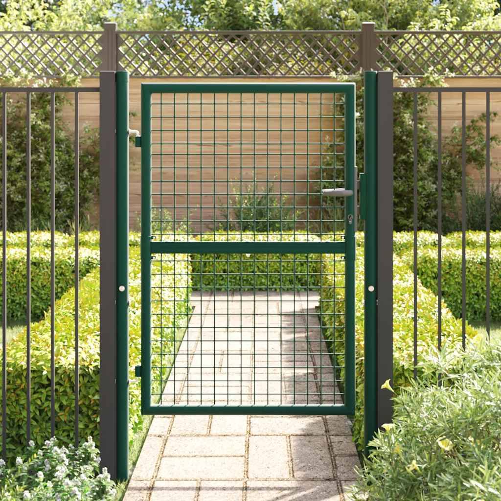 vidaXL Zauntor Stahl 100x125 cm Grün