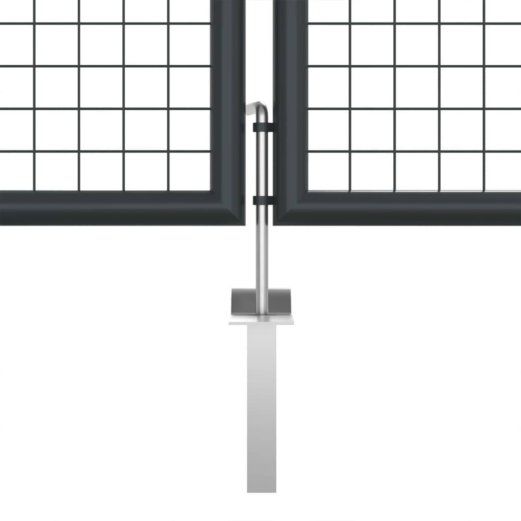 vidaXL Mesh-Gartentor Verzinkter Stahl 400 x 175 cm Grau