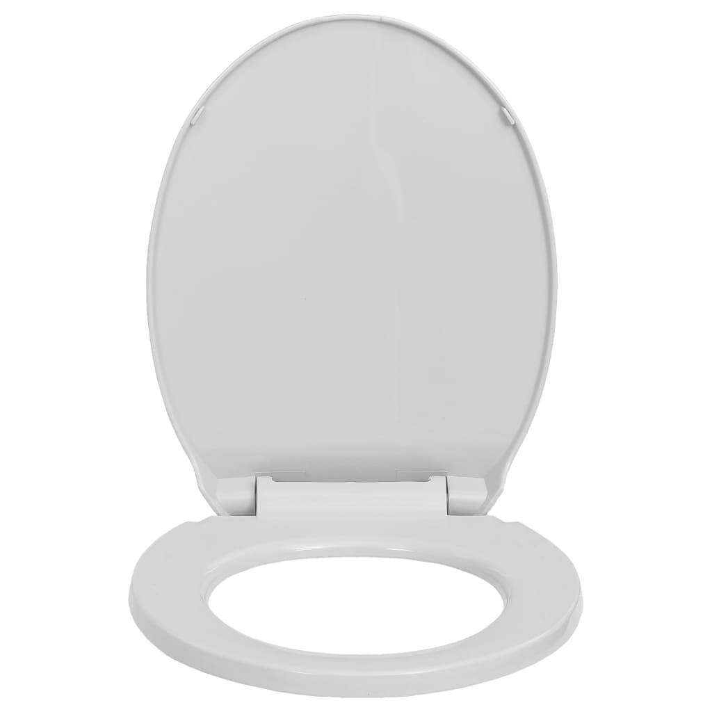 vidaXL Toilettensitz mit Absenkautomatik Quick-Release Hellgrau Oval