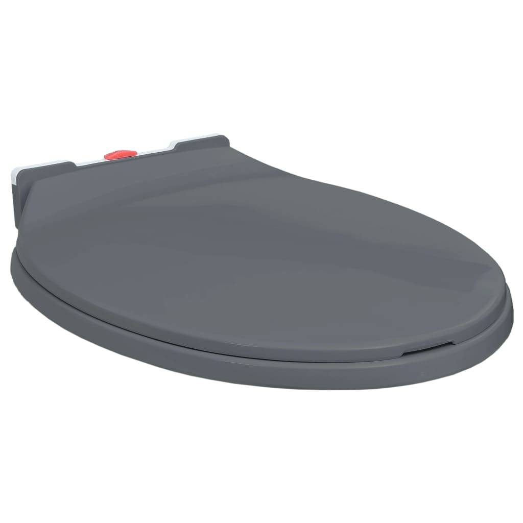 vidaXL Toilettensitz mit Absenkautomatik Quick-Release Grau Oval