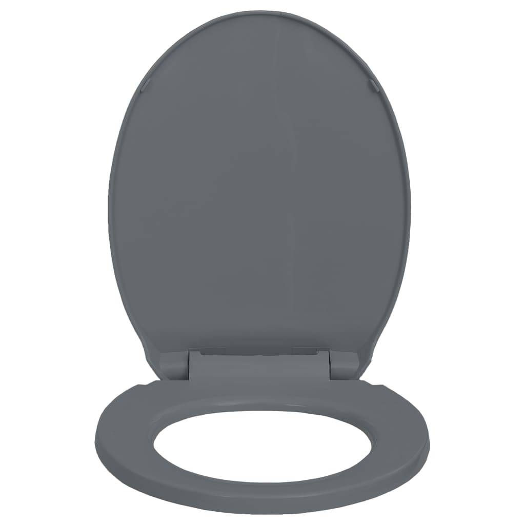 vidaXL Toilettensitz mit Absenkautomatik Quick-Release Grau Oval