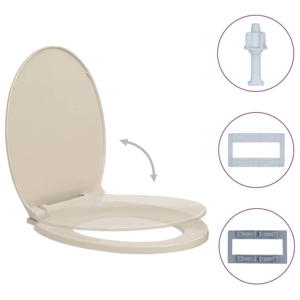 vidaXL Toilettensitz mit Absenkautomatik Aprikose Oval