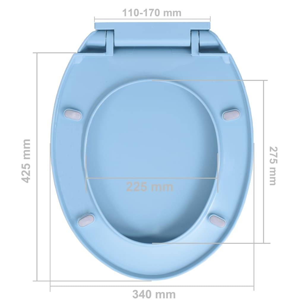 vidaXL Toilettensitz mit Absenkautomatik Blau Oval