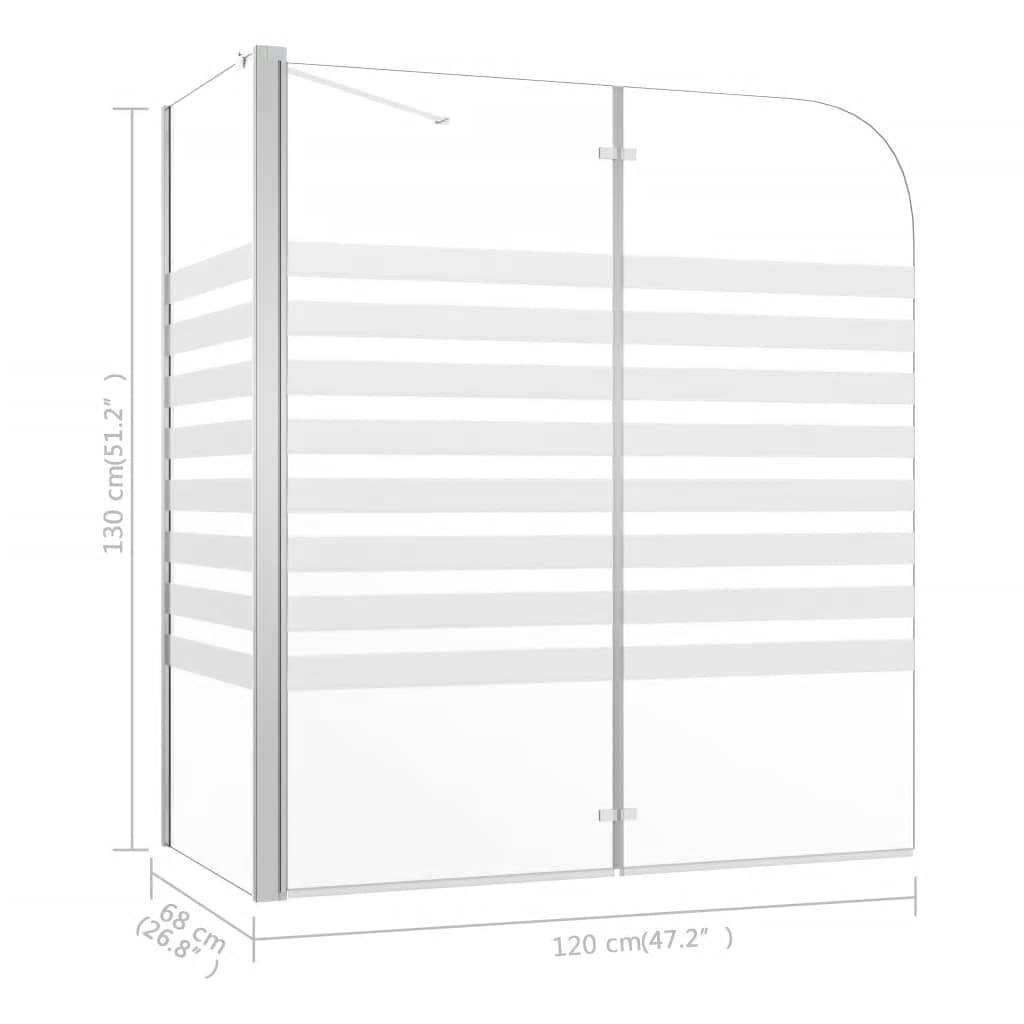 vidaXL Duschabtrennung 120x68x130 cm Hartglas Gestreift