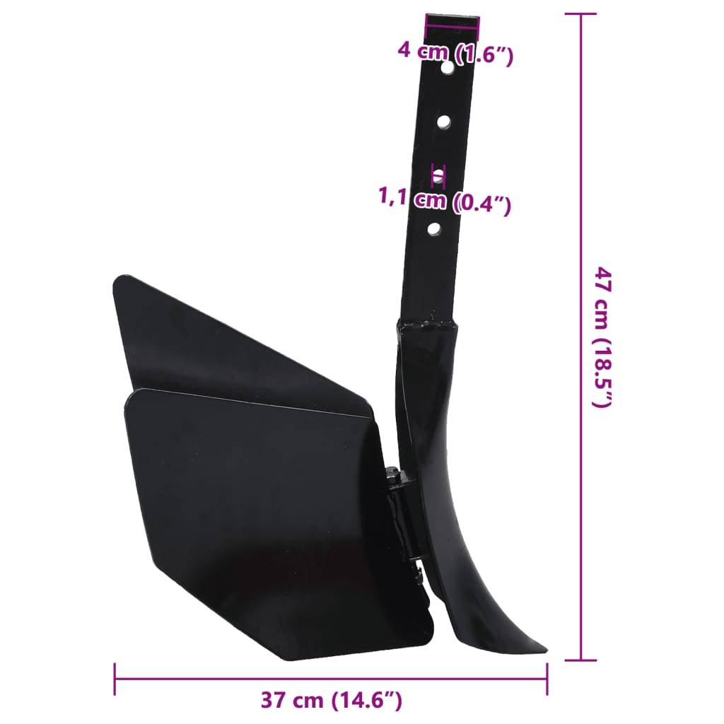 vidaXL Pflug-Zubehör Schwarz Metall