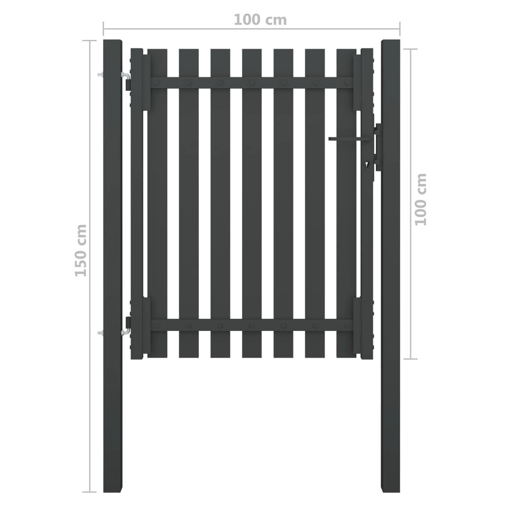vidaXL Gartentor Stahl 1x1,5 m Anthrazit