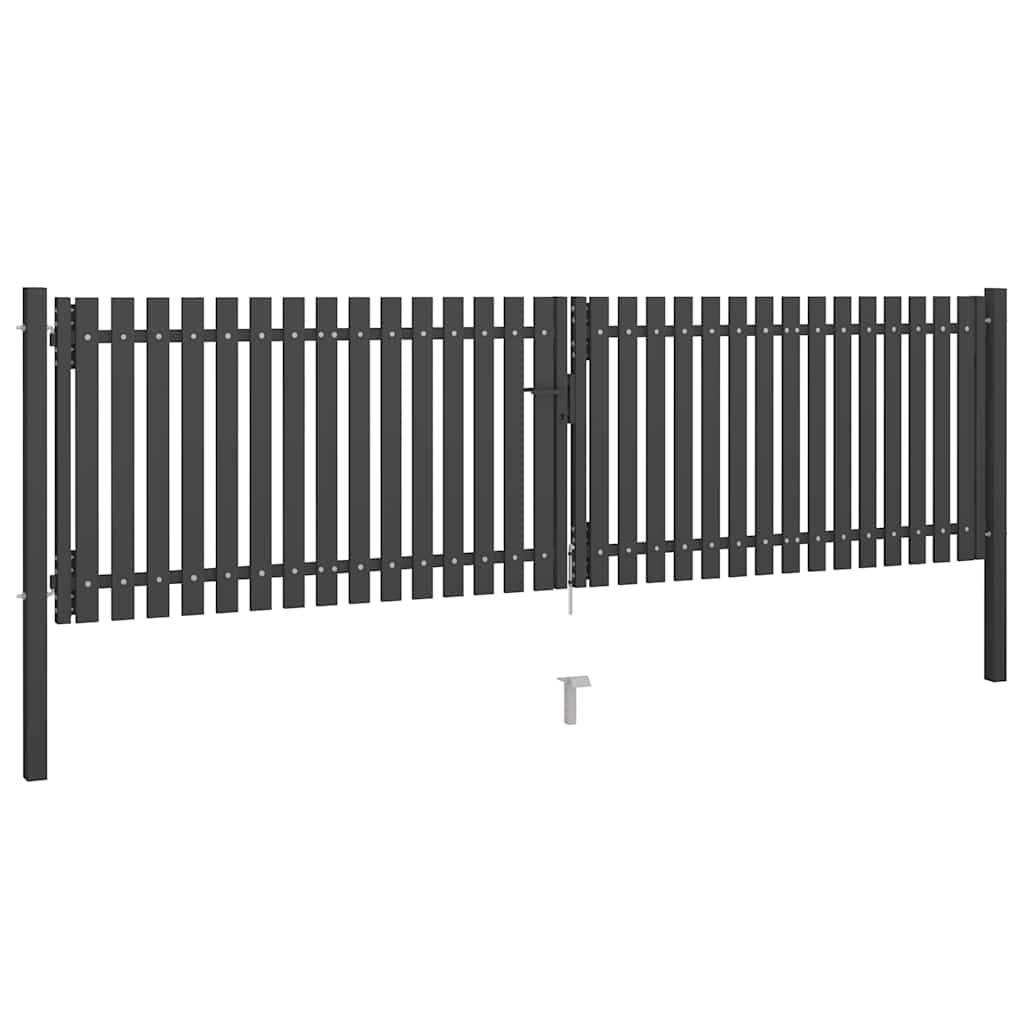 vidaXL Gartentor Stahl 4x1,25 m Anthrazit