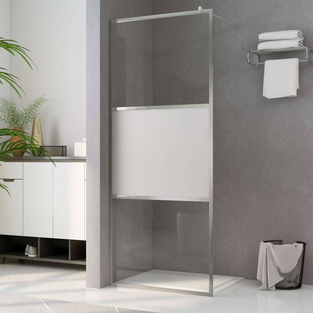 vidaXL Duschwand für Begehbare Dusche Halbmattiertes ESG-Glas 80x195cm