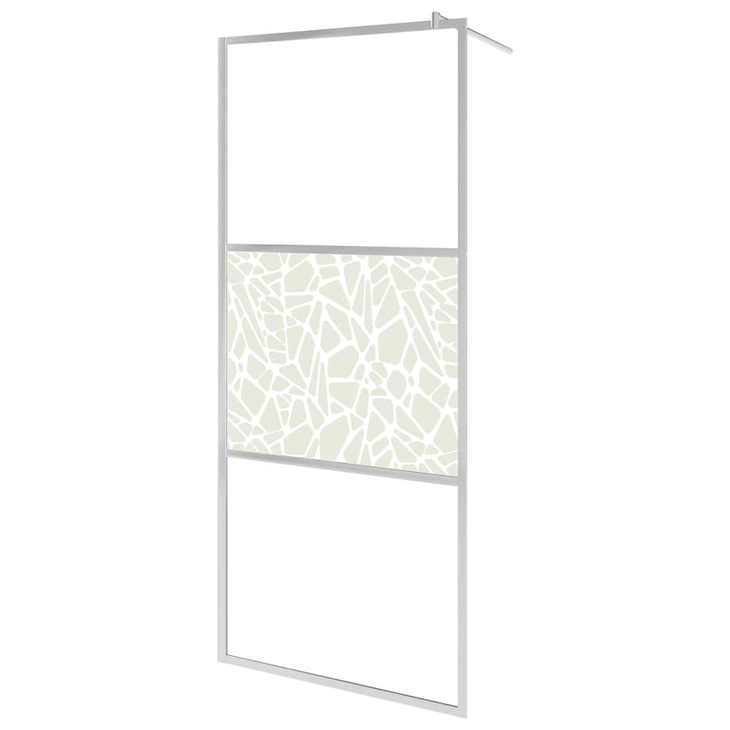 vidaXL Duschwand für Begehbare Dusche ESG-Glas Steindesign 80x195 cm
