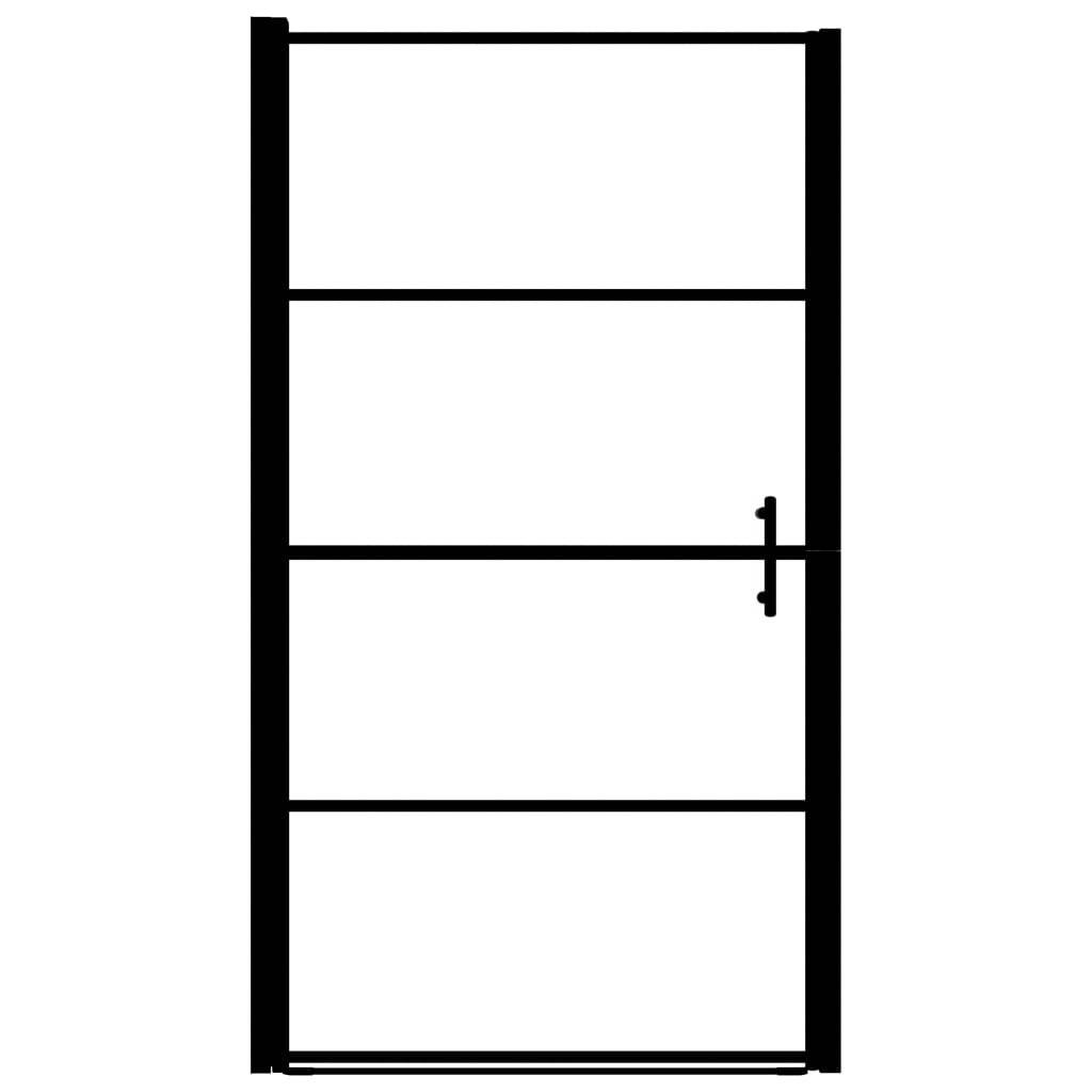 vidaXL Duschtür Mattes Hartglas 81x195 cm Schwarz