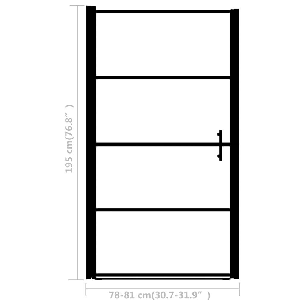 vidaXL Duschtür Mattes Hartglas 81x195 cm Schwarz