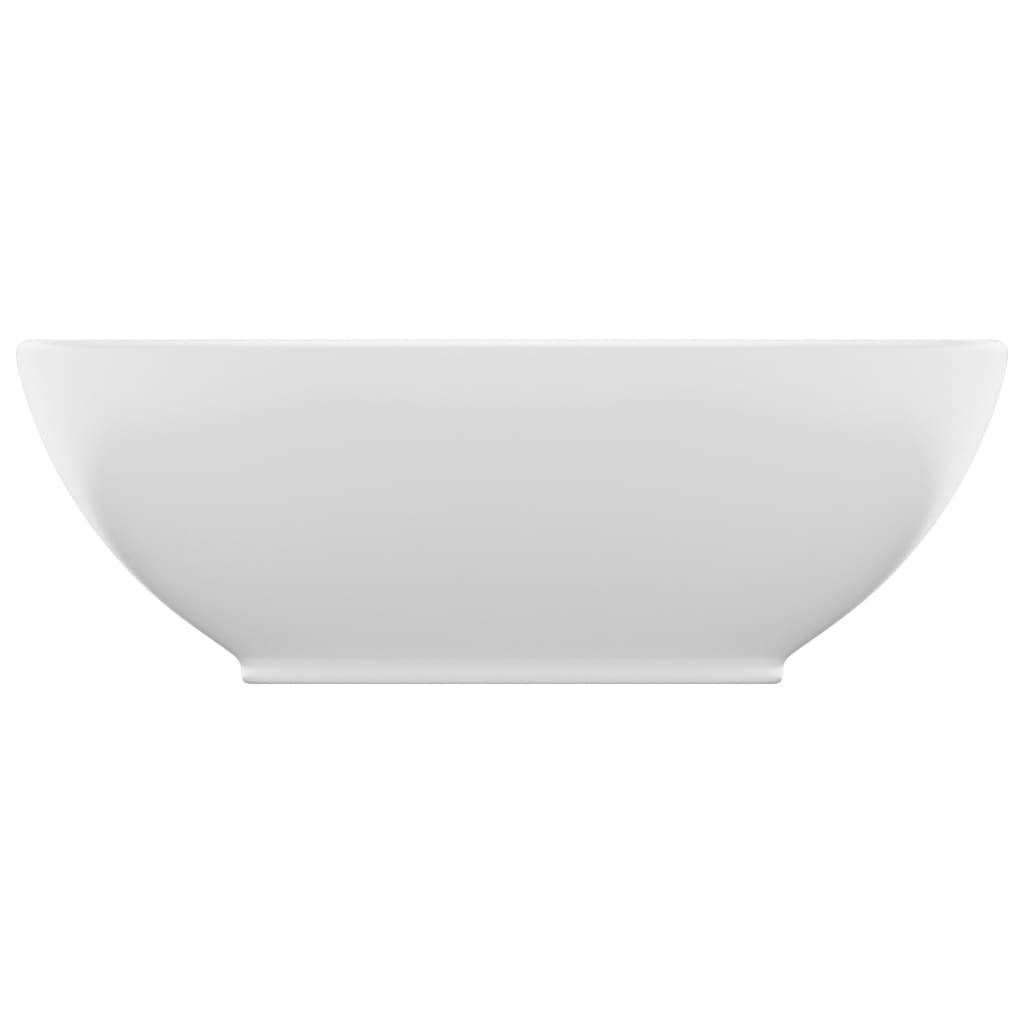 vidaXL Luxuriöses Ovales Waschbecken Matt Weiß 40x33 cm Keramik