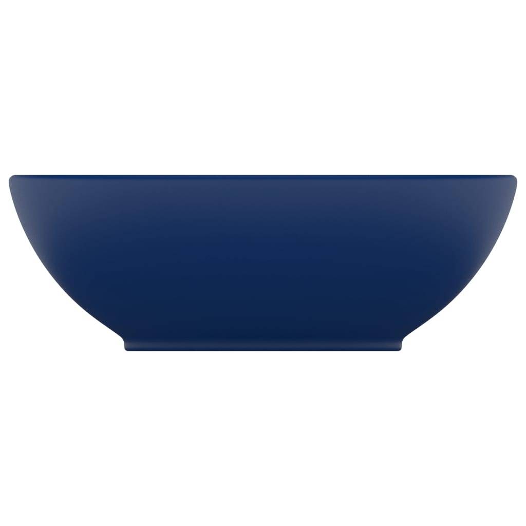 vidaXL Luxuriöses Ovales Waschbecken Matt Dunkelblau 40x33 cm Keramik