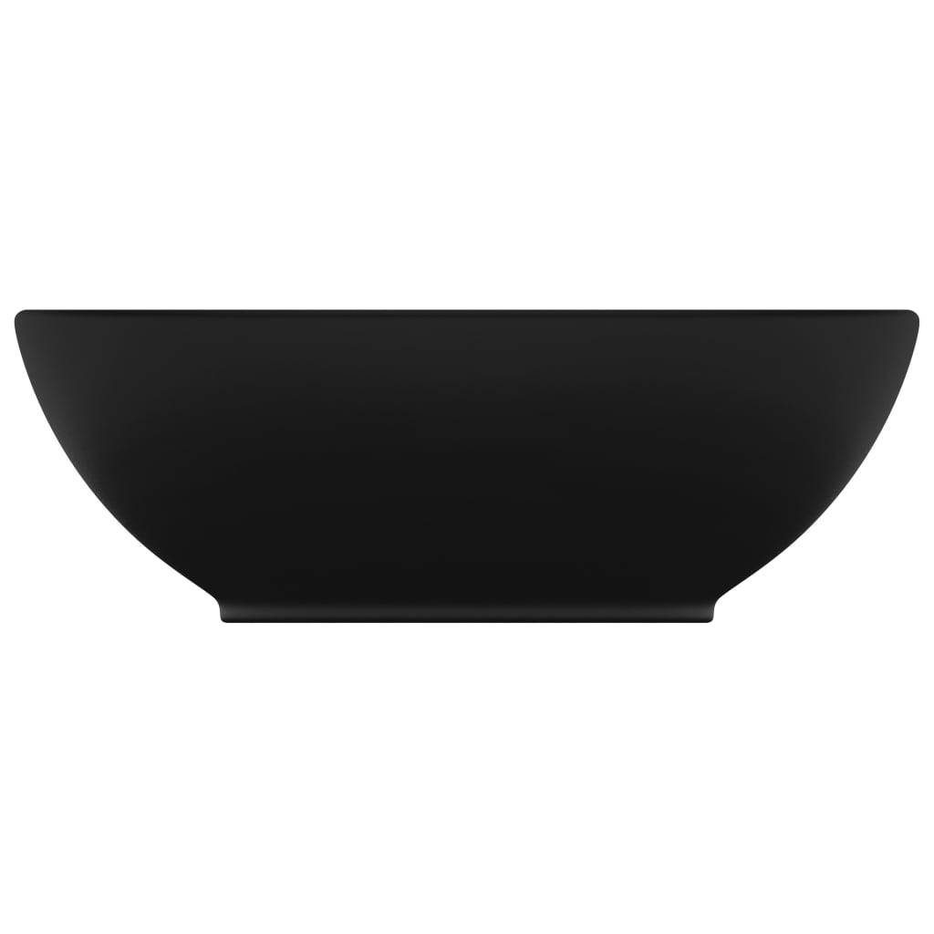 vidaXL Luxuriöses Ovales Waschbecken Matt Schwarz 40x33 cm Keramik