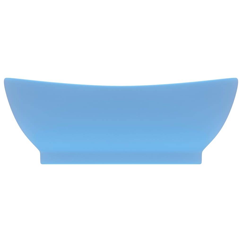 vidaXL Luxus-Waschbecken Überlauf Matt Hellblau 58,5x39cm Keramik