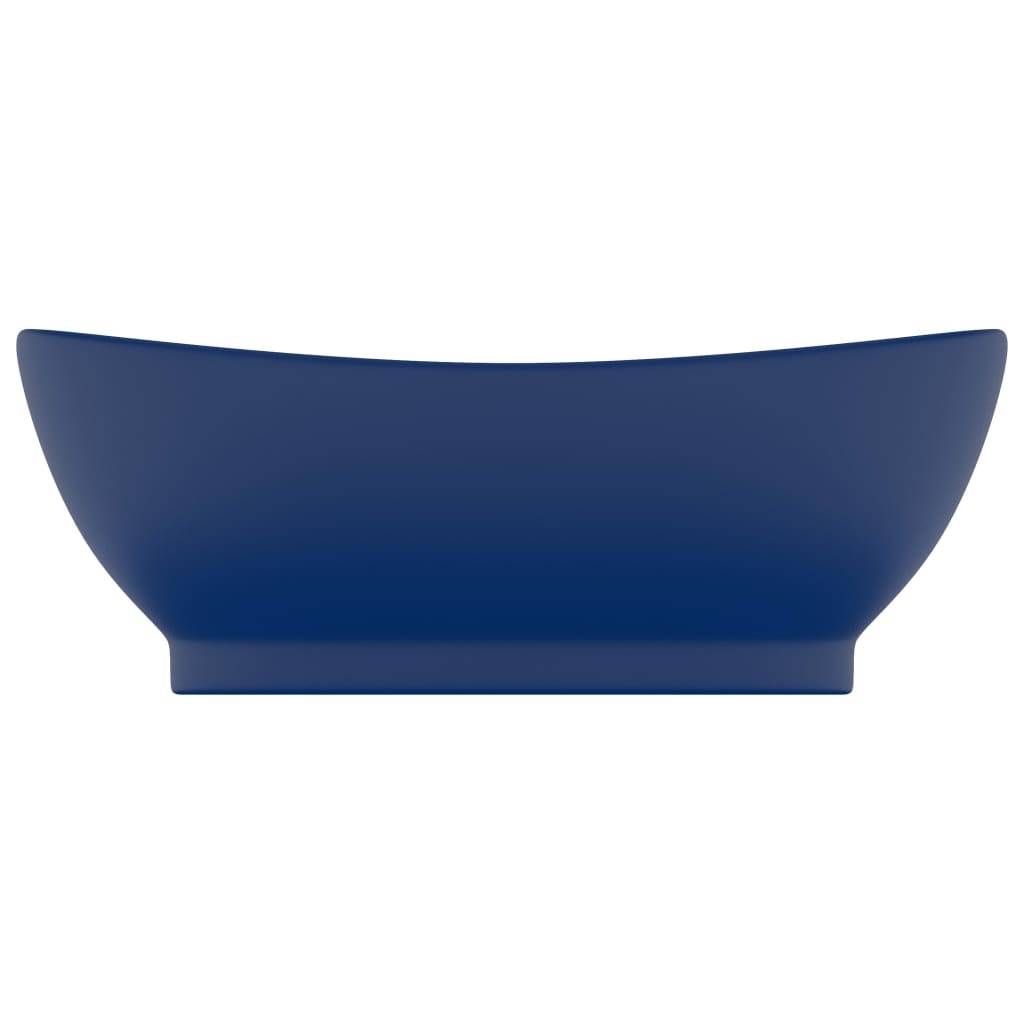 vidaXL Luxus-Waschbecken Überlauf Matt Dunkelblau 58,5x39cm Keramik