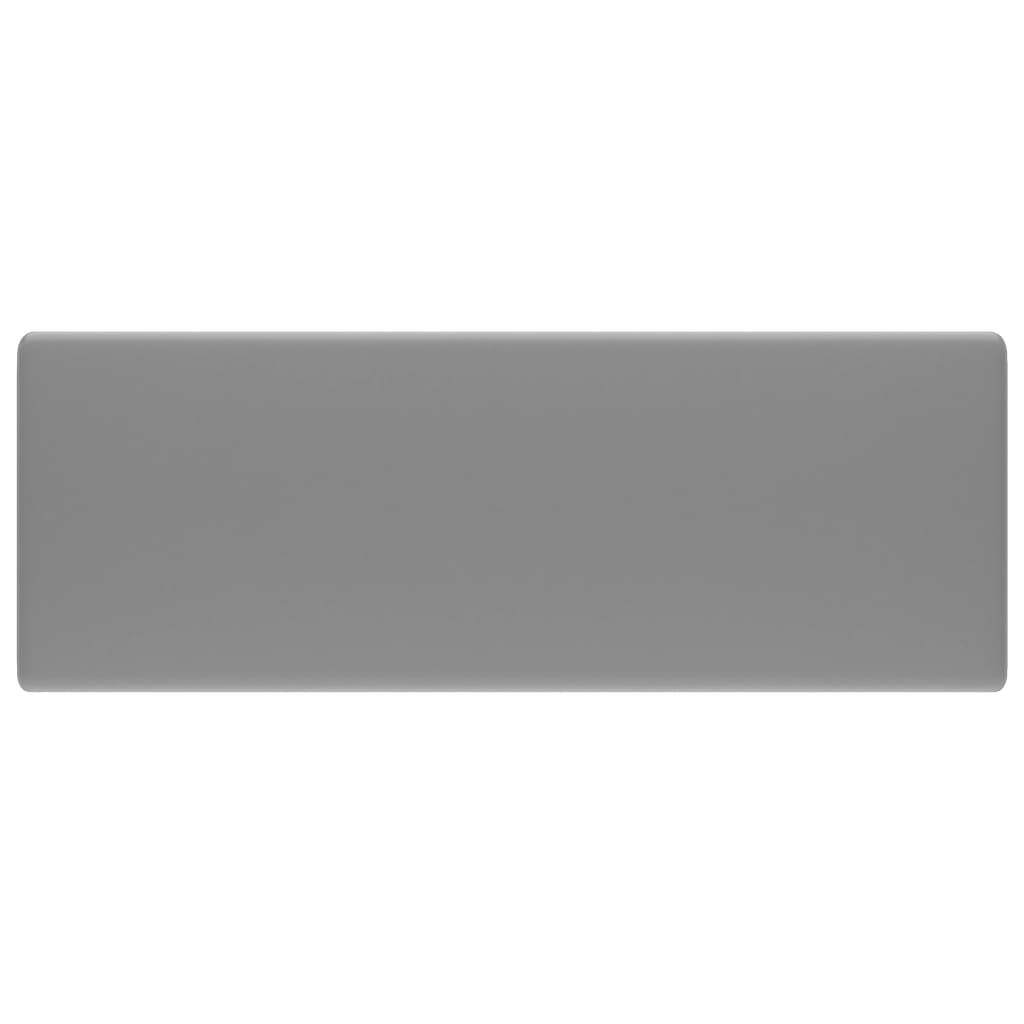 vidaXL Luxus-Waschbecken Überlauf Quadratisch Matt Hellgrau 41x41 cm