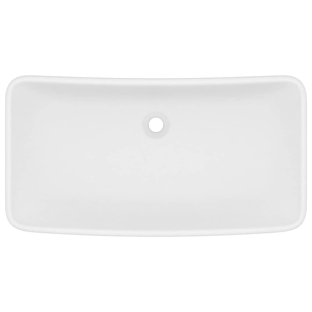 vidaXL Luxus-Waschbecken Rechteckig Matt Weiß 71x38 cm Keramik