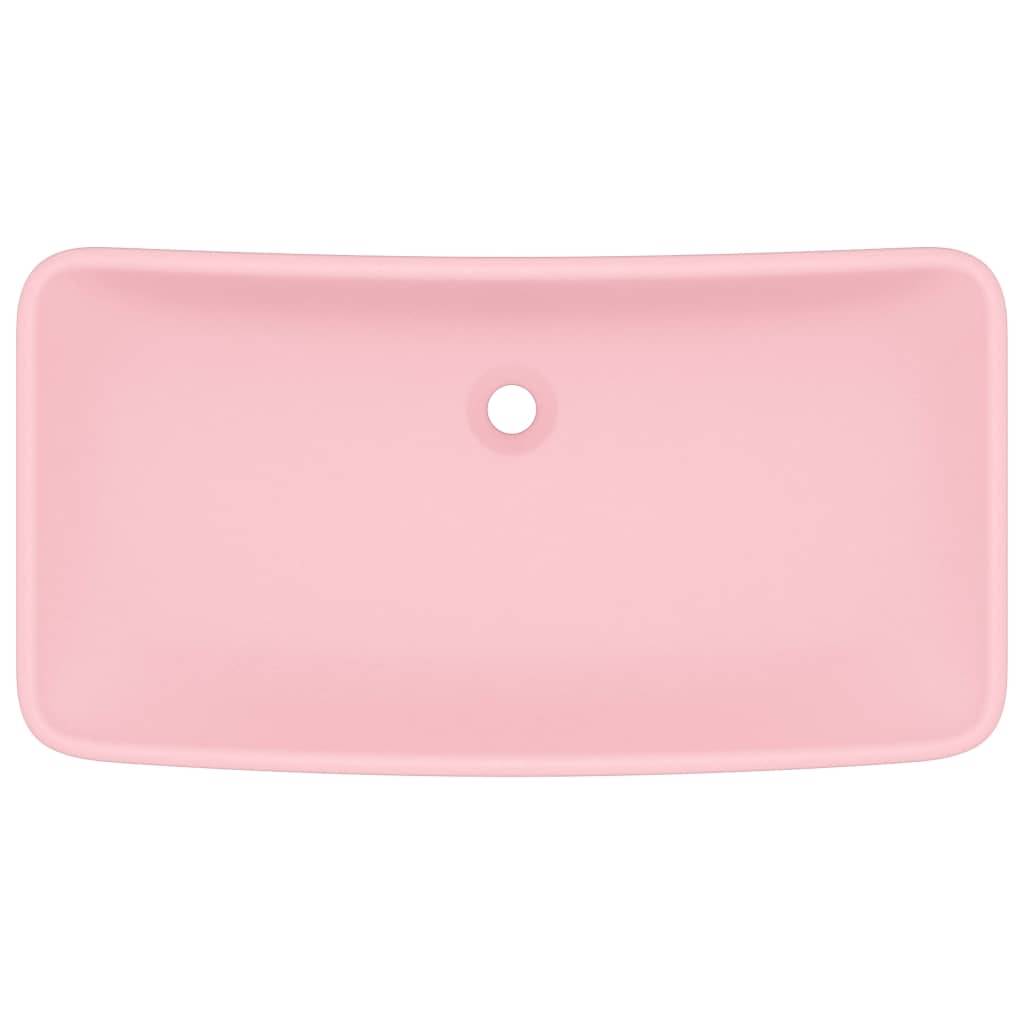 vidaXL Luxus-Waschbecken Rechteckig Matt Rosa 71x38 cm Keramik