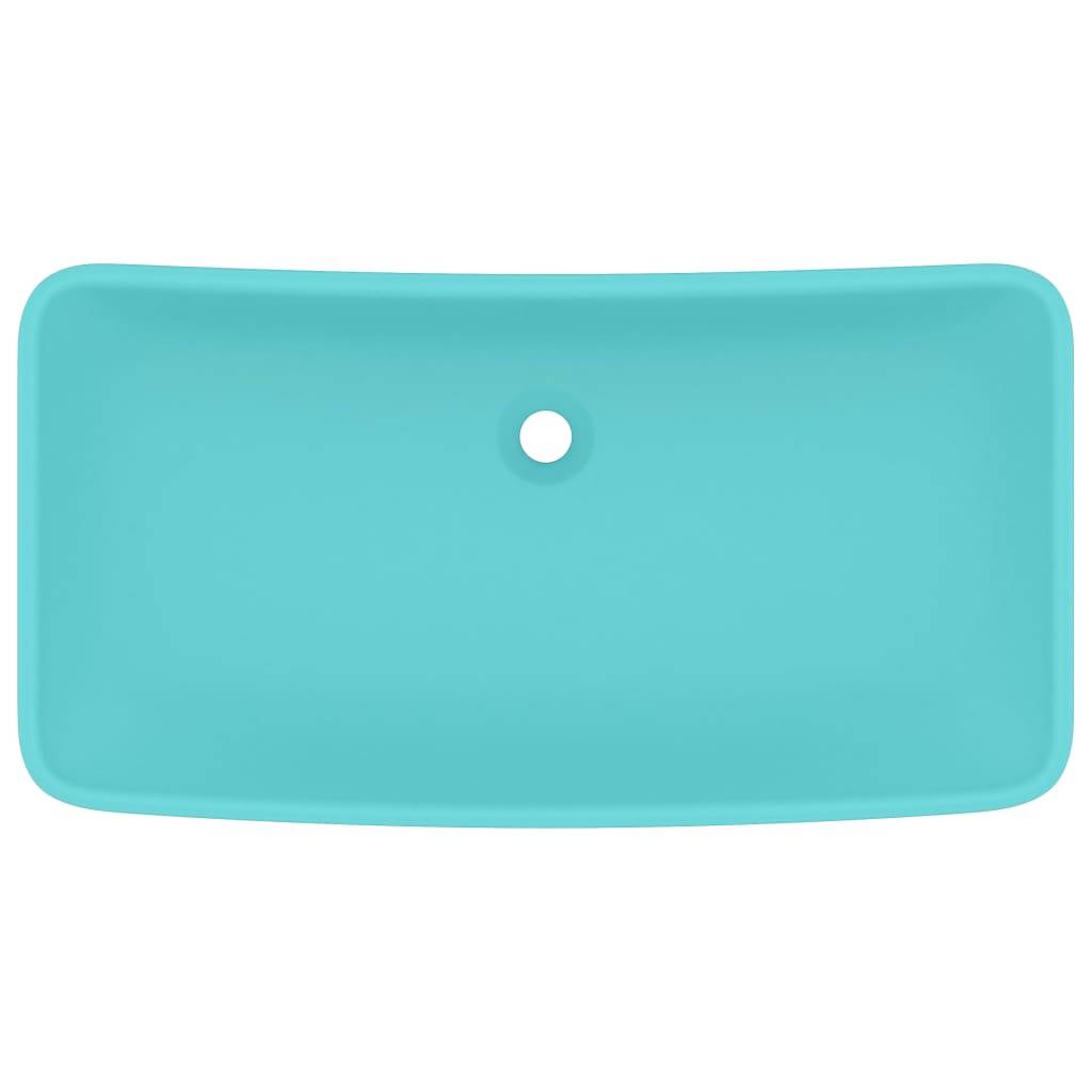 vidaXL Luxus-Waschbecken Rechteckig Matt Hellgrün 71x38 cm Keramik