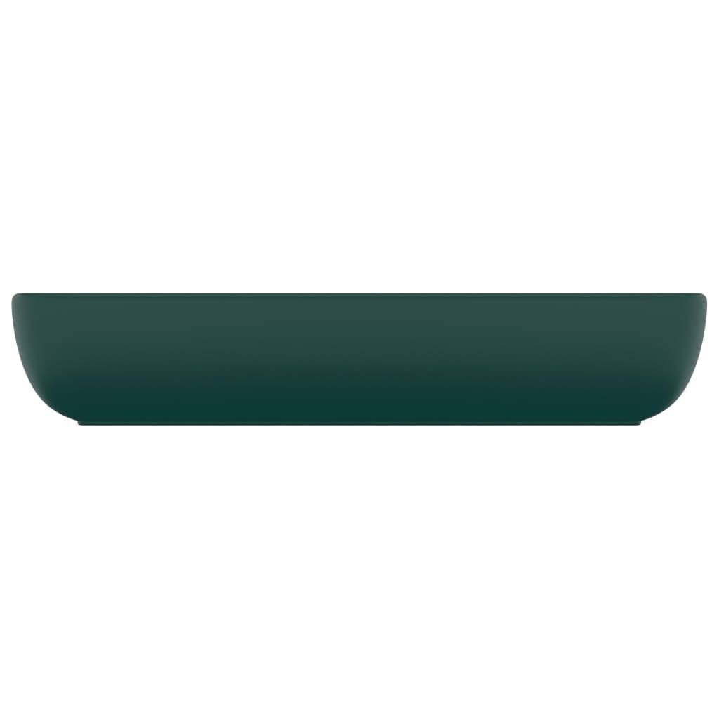 vidaXL Luxus-Waschbecken Rechteckig Matt Dunkelgrün 71x38 cm Keramik