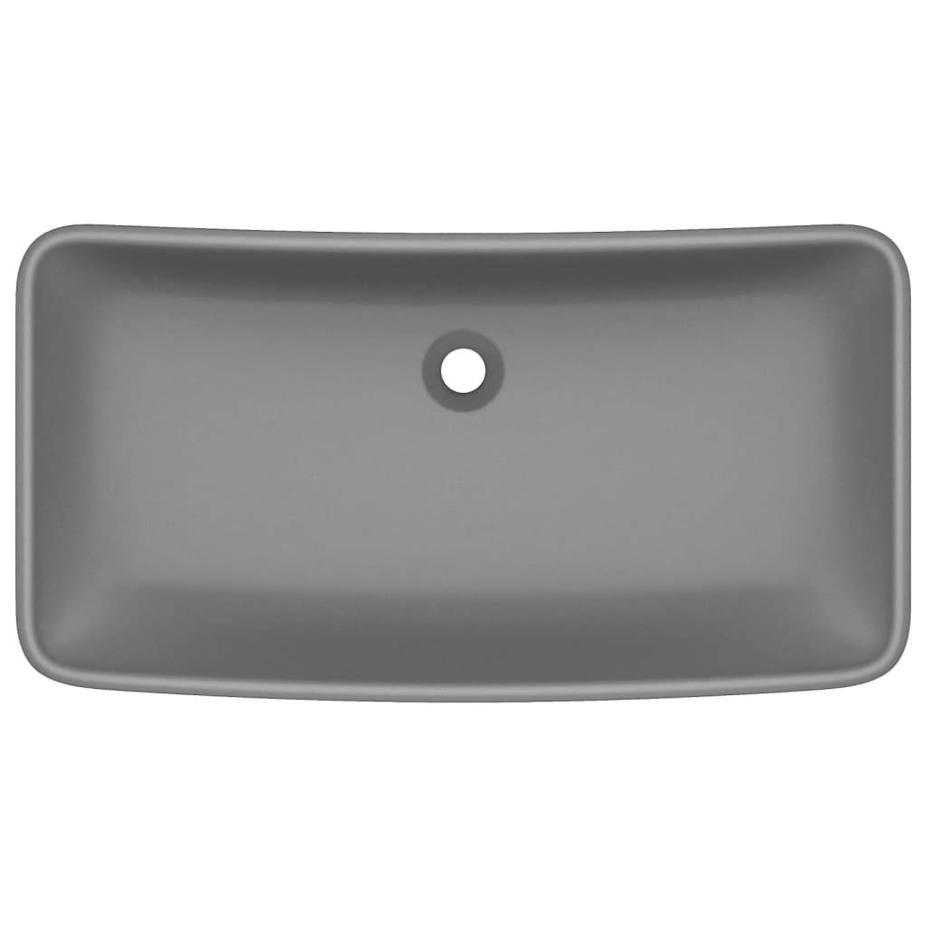 vidaXL Luxus-Waschbecken Rechteckig Matt Dunkelgrau 71x38 cm Keramik
