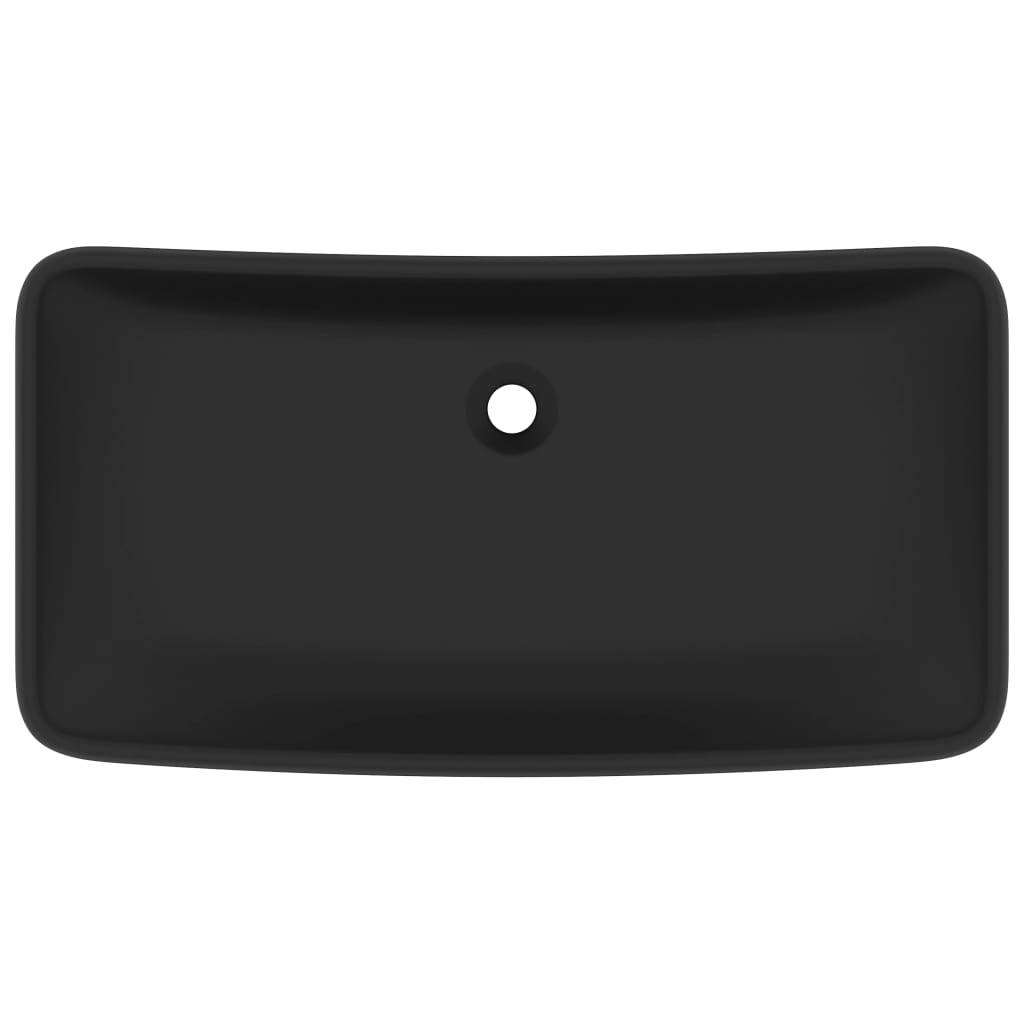 vidaXL Luxus-Waschbecken Rechteckig Matt Schwarz 71x38 cm Keramik