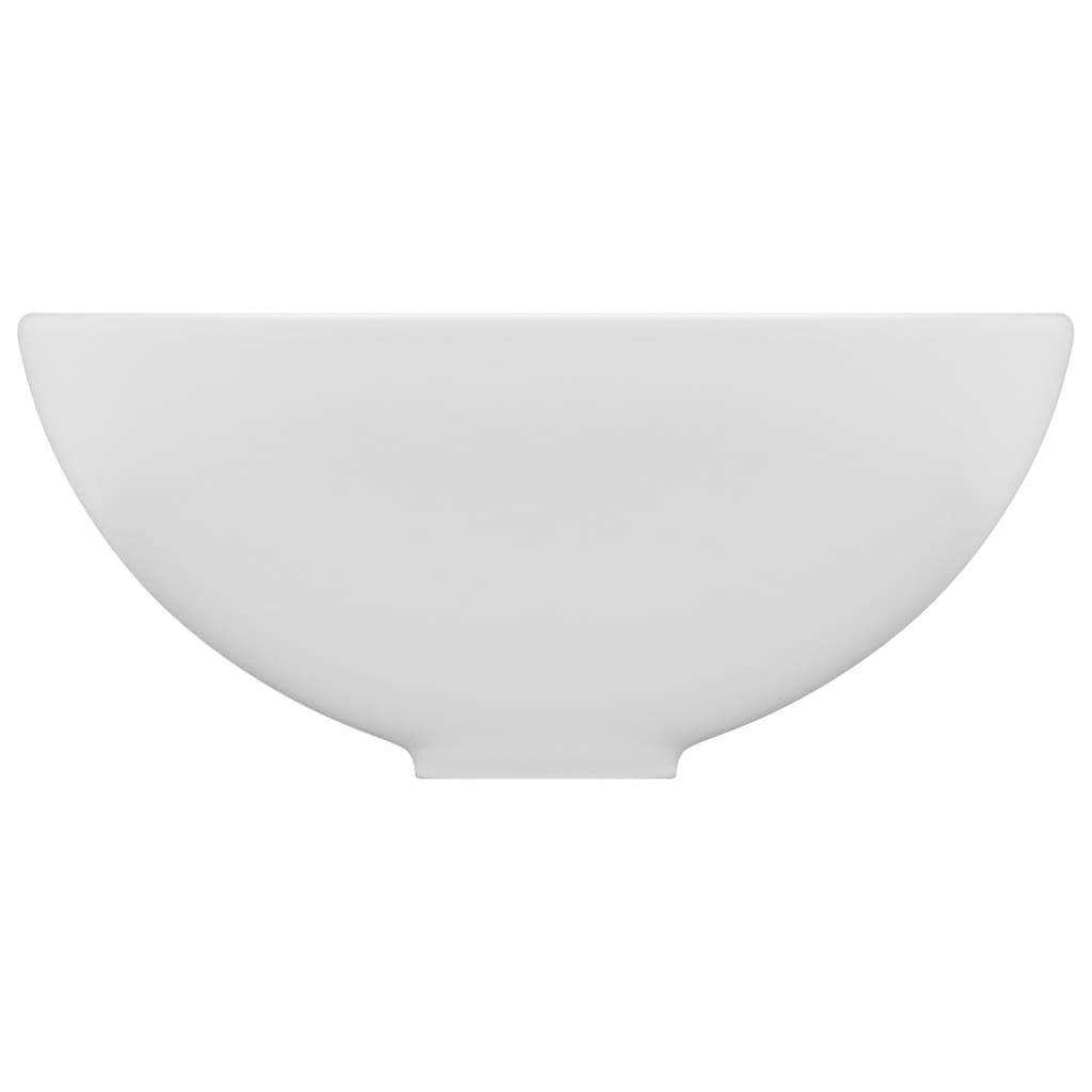 vidaXL Luxus-Waschbecken Rund Matt Weiß 32,5x14 cm Keramik