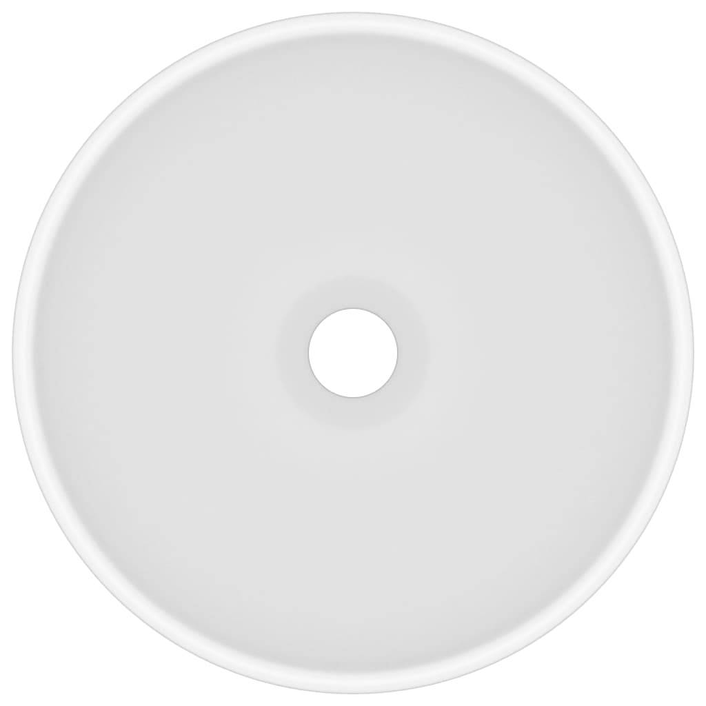 vidaXL Luxus-Waschbecken Rund Matt Weiß 32,5x14 cm Keramik