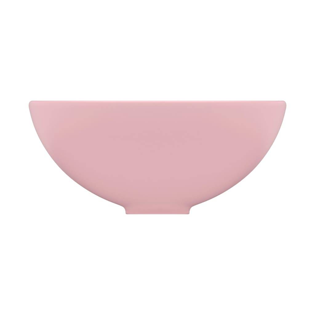 vidaXL Luxus-Waschbecken Rund Matt Rosa 32,5x14 cm Keramik