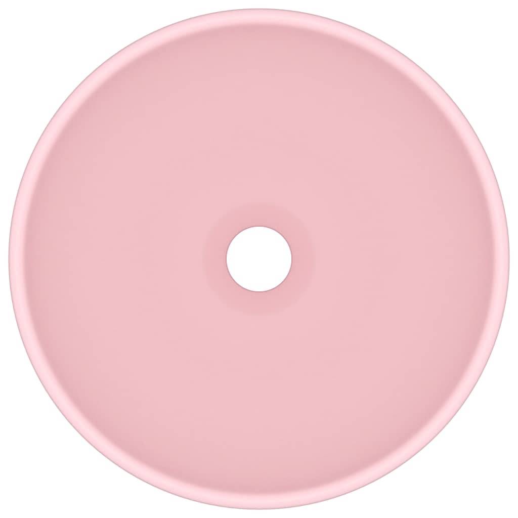 vidaXL Luxus-Waschbecken Rund Matt Rosa 32,5x14 cm Keramik