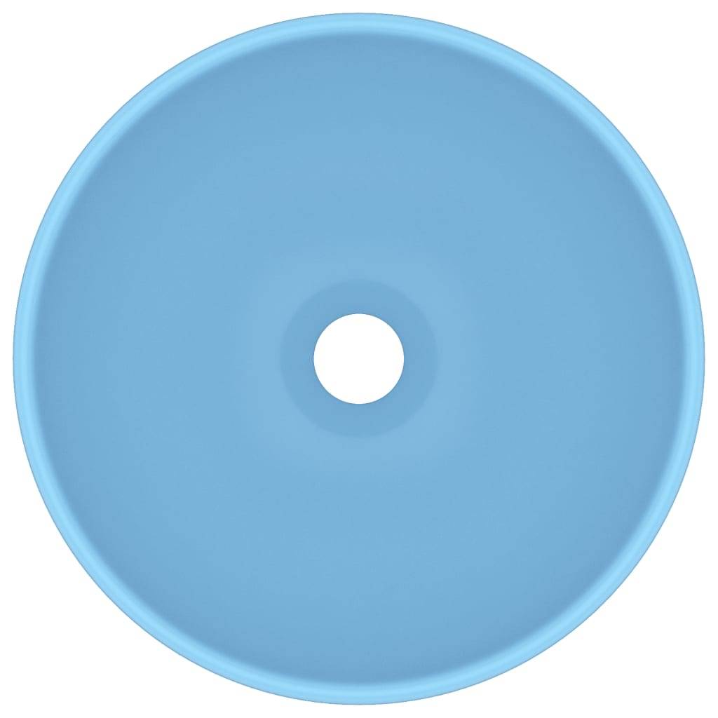 vidaXL Luxus-Waschbecken Rund Matt Hellblau 32,5x14 cm Keramik