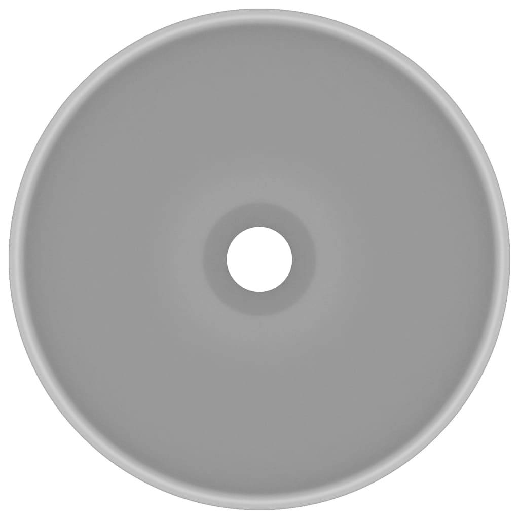 vidaXL Luxus-Waschbecken Rund Matt Hellgrau 32,5x14 cm Keramik