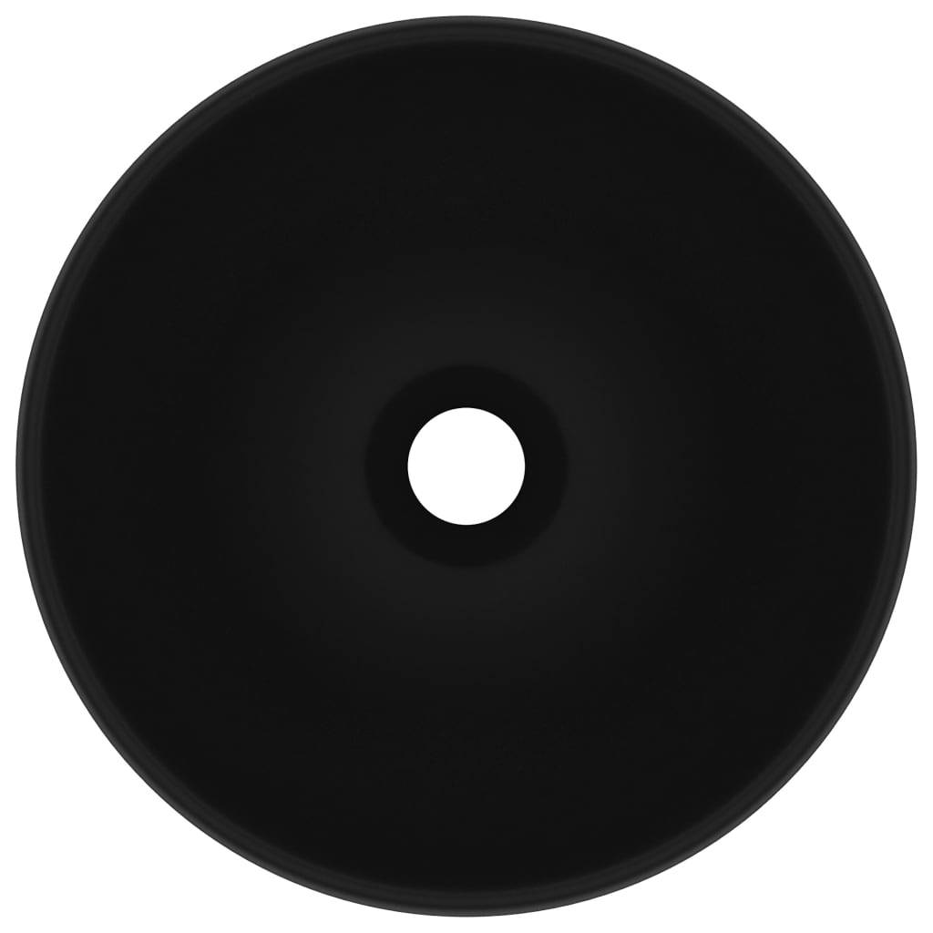 vidaXL Luxus-Waschbecken Rund Matt Schwarz 32,5x14 cm Keramik