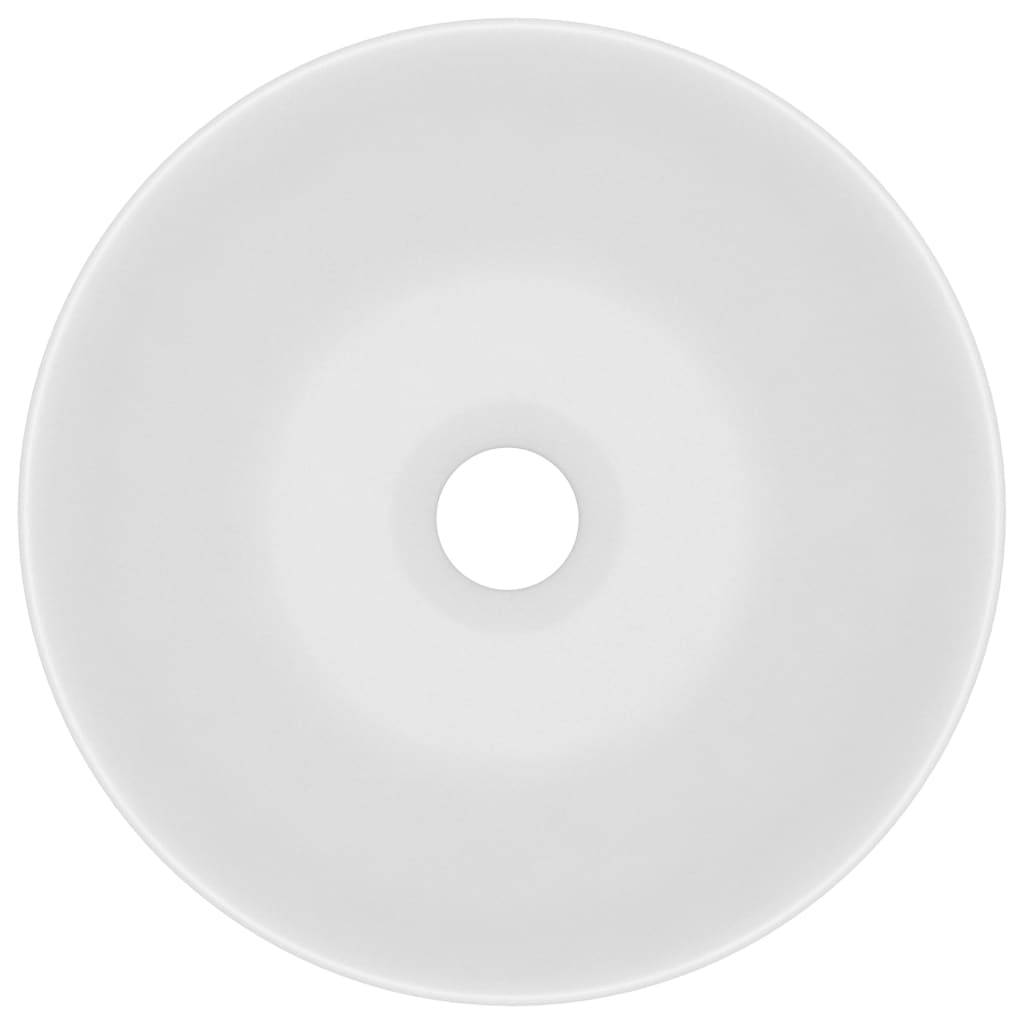 vidaXL Waschbecken Keramik Mattweiß Rund