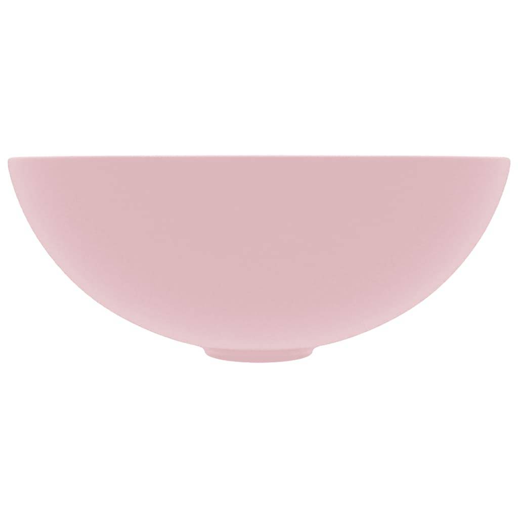 vidaXL Waschbecken Keramik Mattrosa Rund