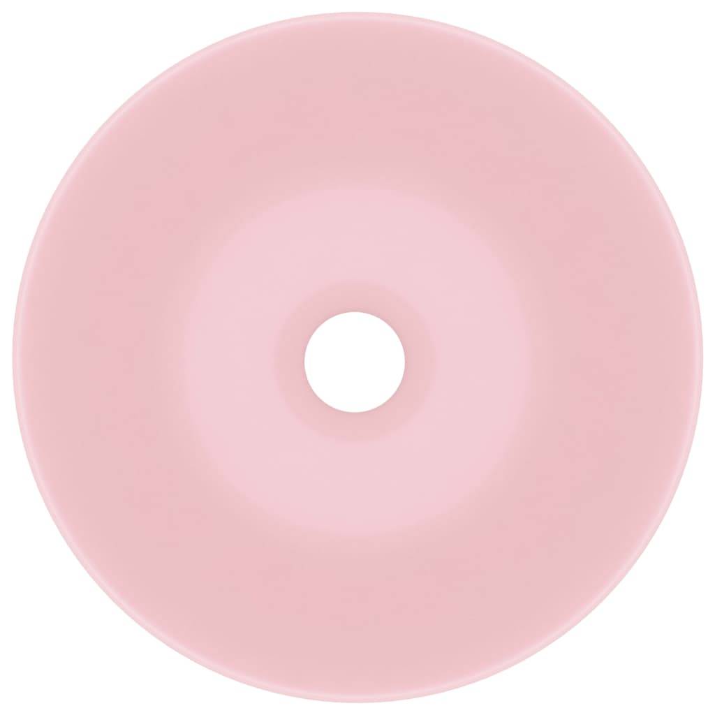 vidaXL Waschbecken Keramik Mattrosa Rund
