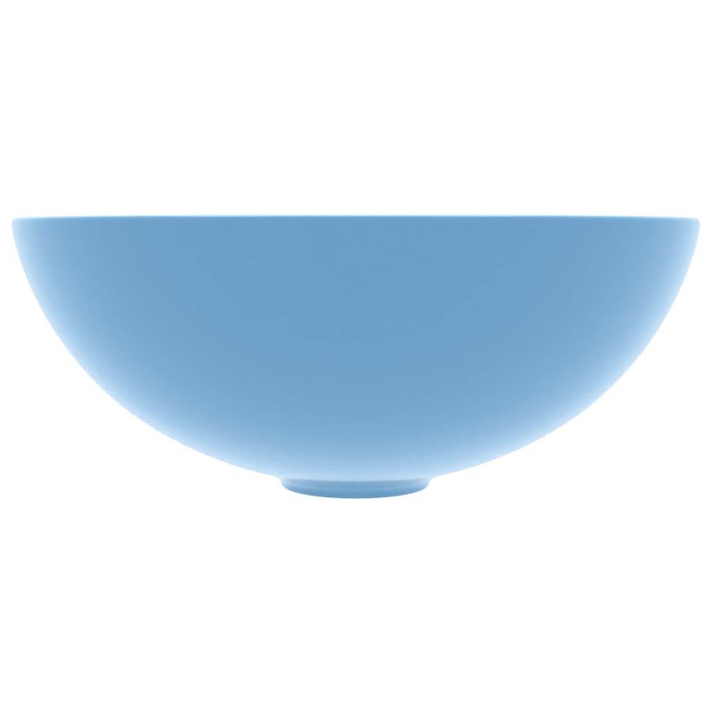 vidaXL Waschbecken Keramik Hellblau Rund