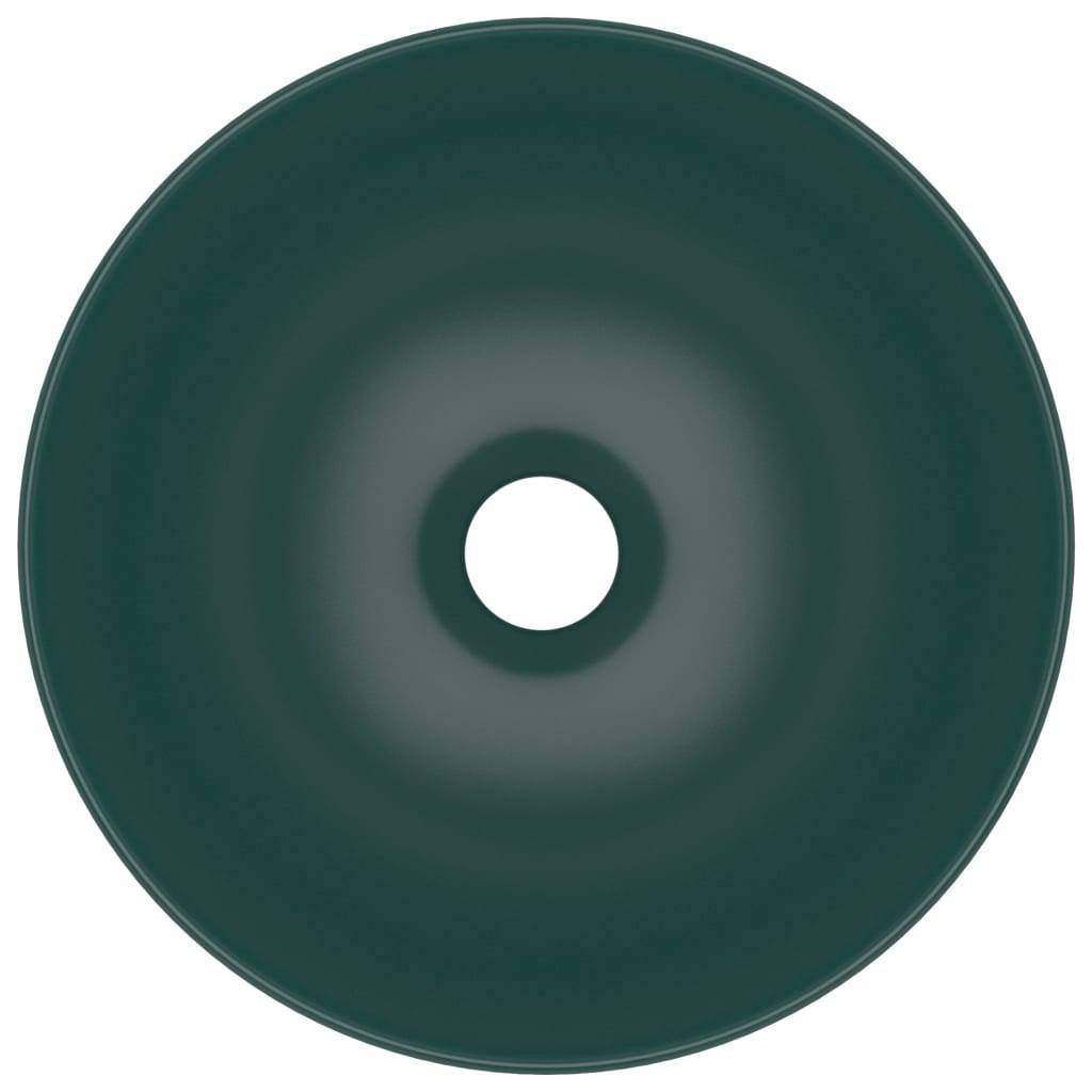 vidaXL Waschbecken Keramik Dunkelgrün Rund