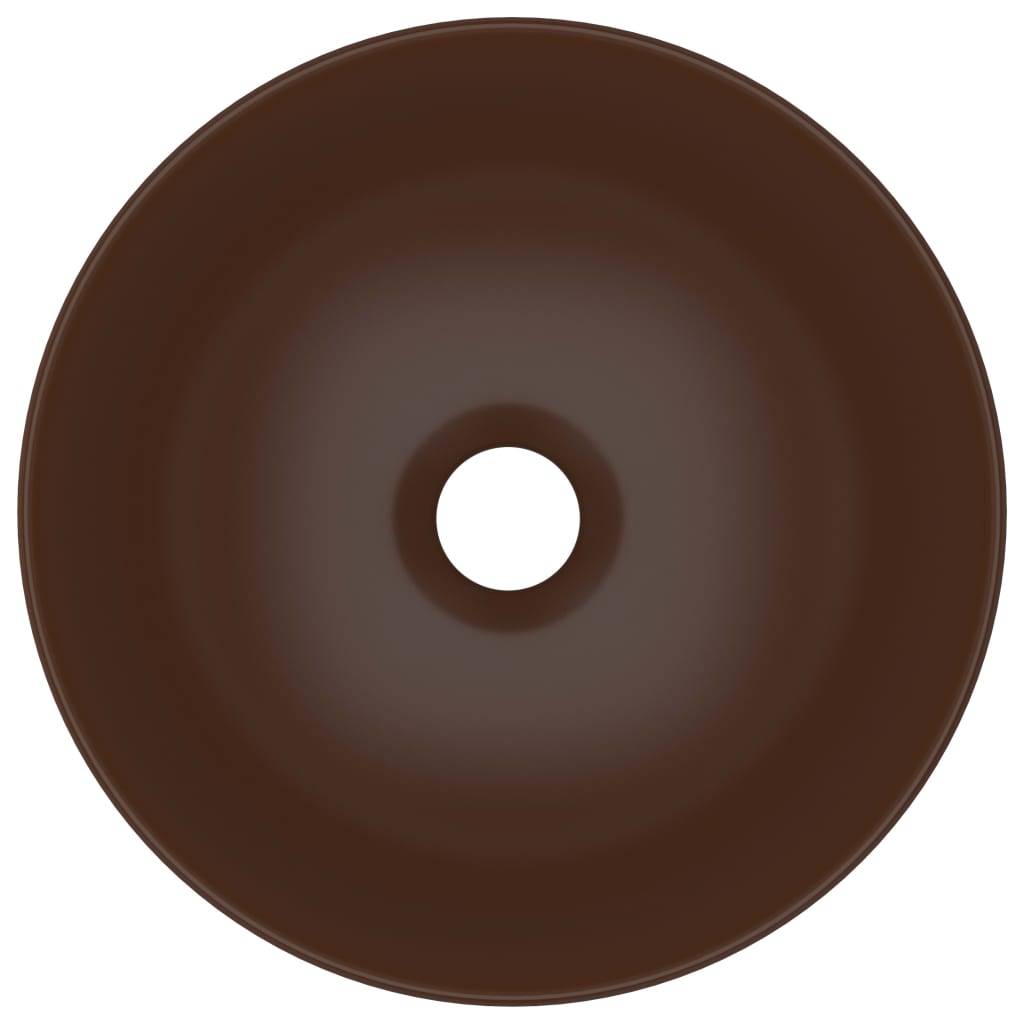 vidaXL Waschbecken Keramik Dunkelbraun Rund