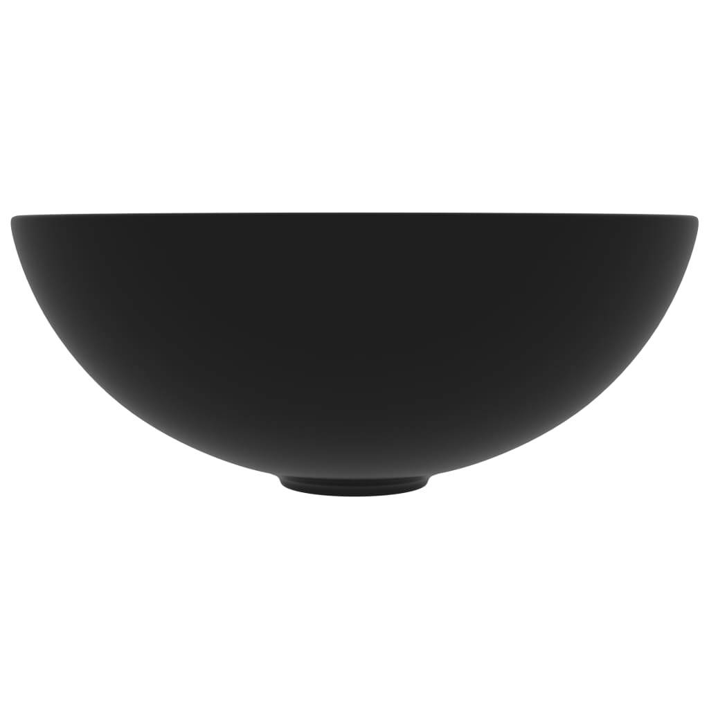 vidaXL Waschbecken Keramik Matt-Schwarz Rund