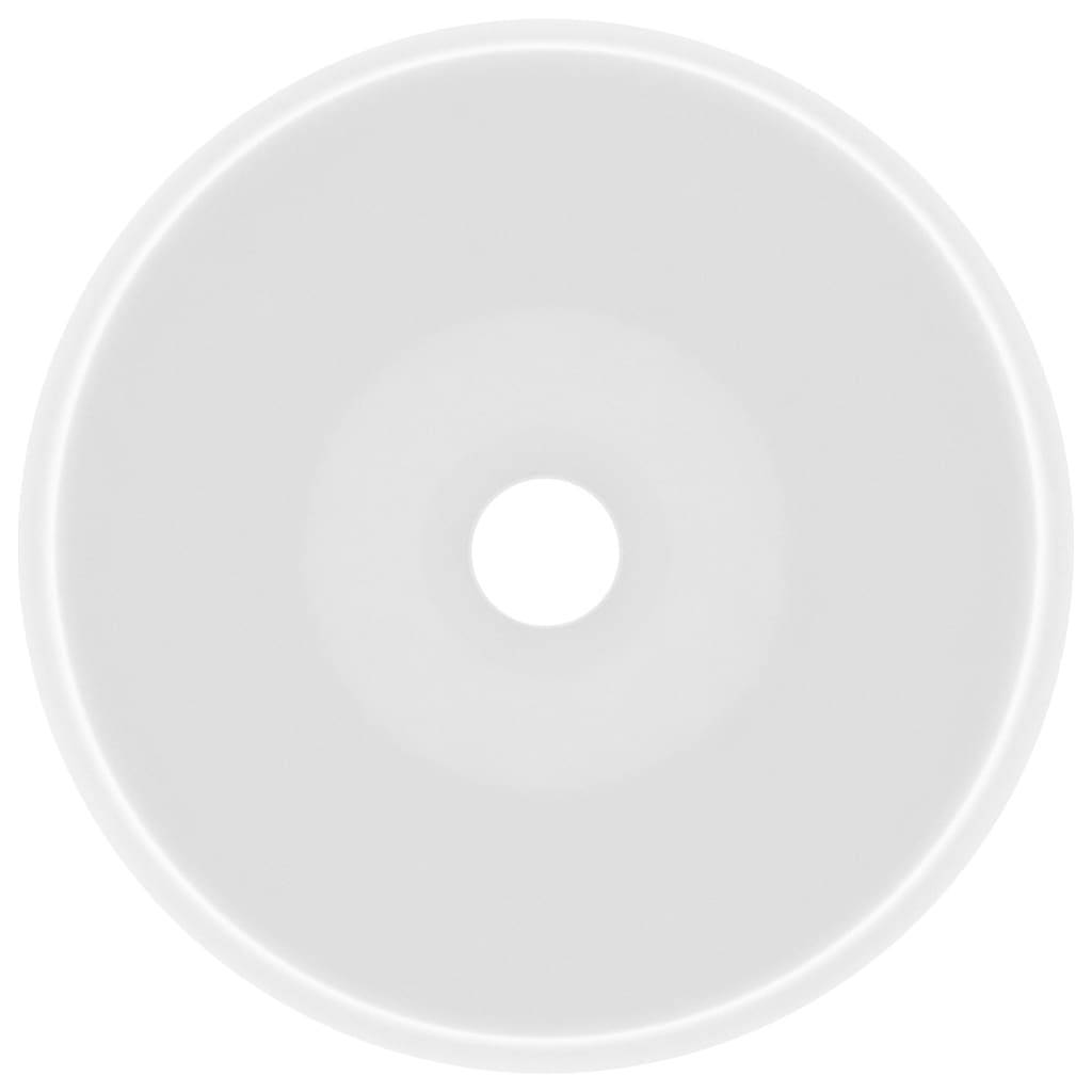 vidaXL Luxuriöses Waschbecken Rund Matt Weiß 40x15 cm Keramik