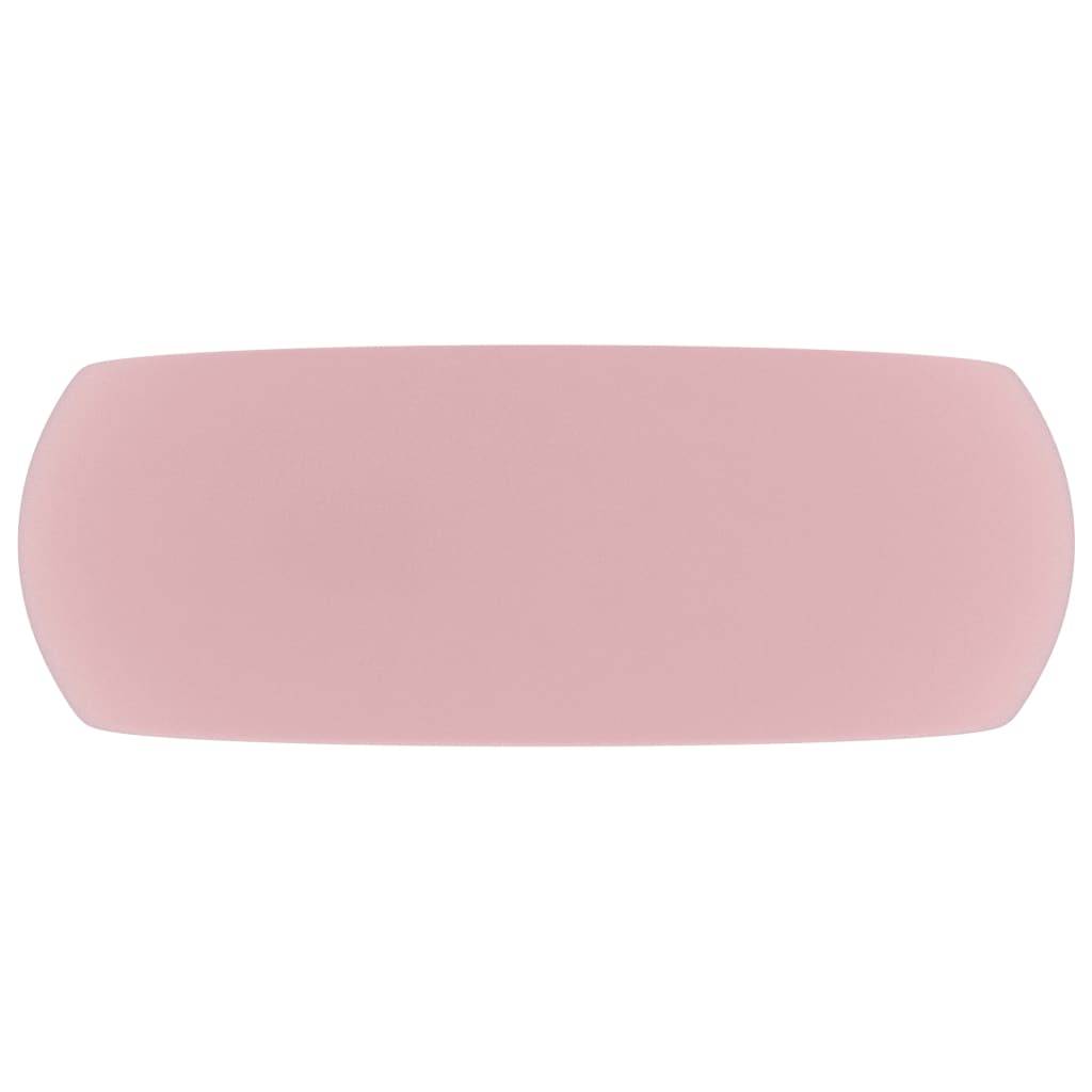 vidaXL Luxuriöses Waschbecken Rund Matt Rosa 40x15 cm Keramik
