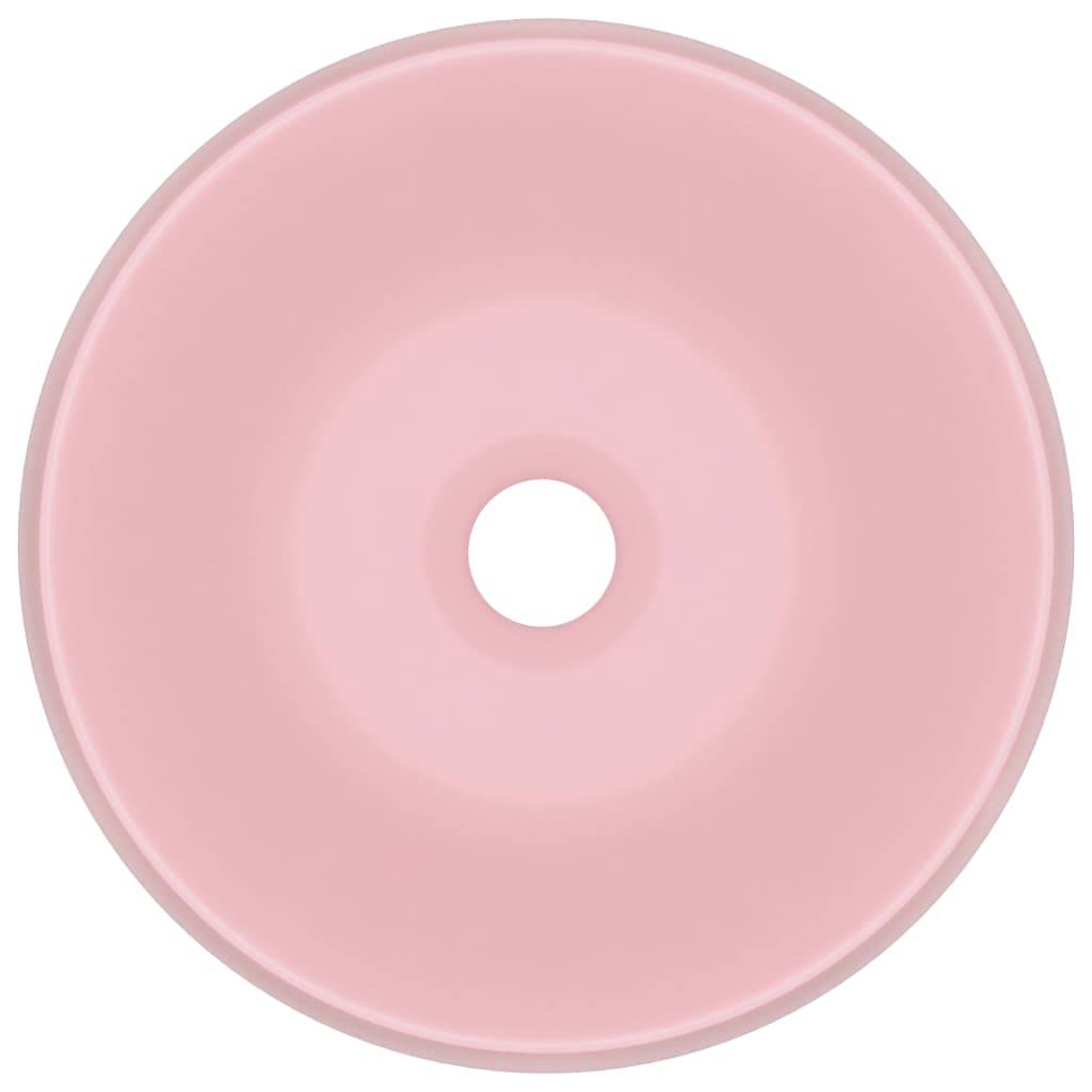 vidaXL Luxuriöses Waschbecken Rund Matt Rosa 40x15 cm Keramik
