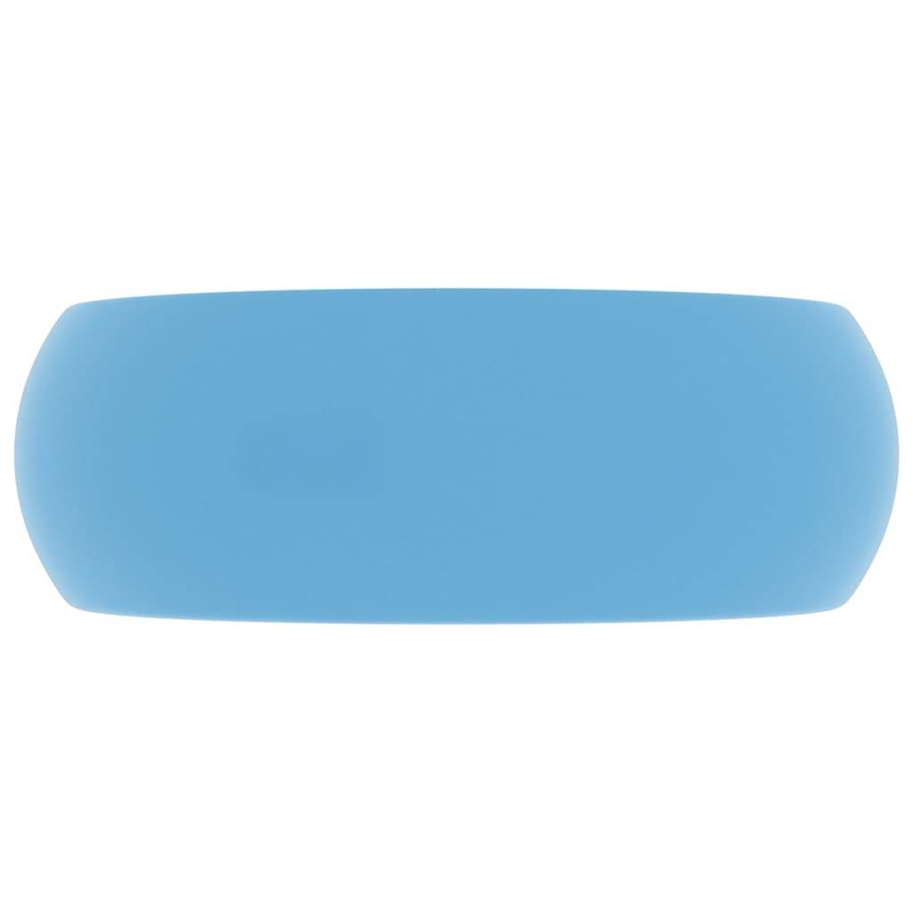 vidaXL Luxuriöses Waschbecken Rund Matt Hellblau 40x15 cm Keramik