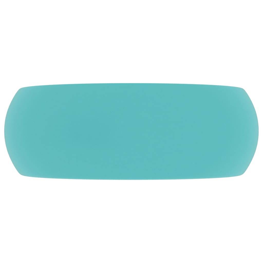 vidaXL Luxuriöses Waschbecken Rund Matt Hellgrün 40x15 cm Keramik