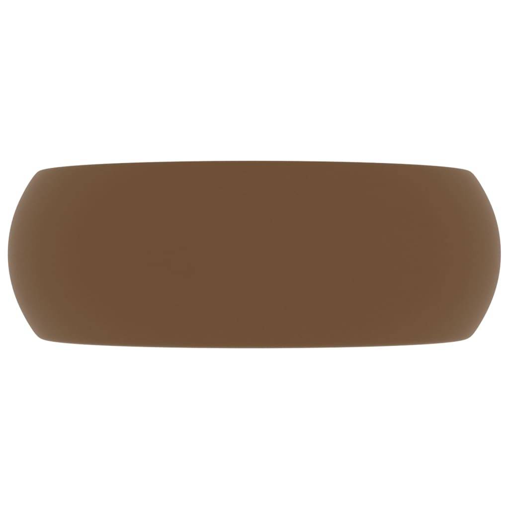 vidaXL Luxuriöses Waschbecken Rund Matt Creme 40x15 cm Keramik