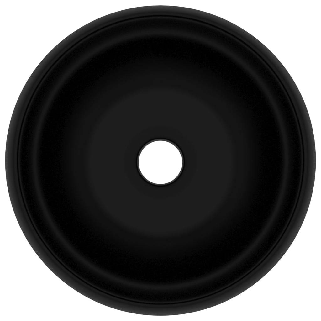 vidaXL Luxuriöses Waschbecken Rund Matt Schwarz 40x15 cm Keramik