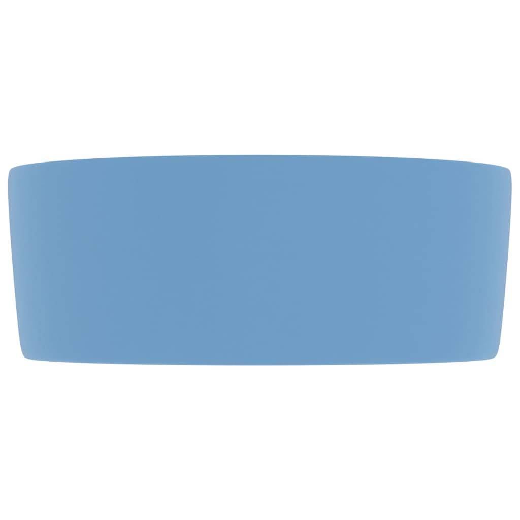 vidaXL Luxuriöses Waschbecken Rund Matt Hellblau 40x15 cm Keramik