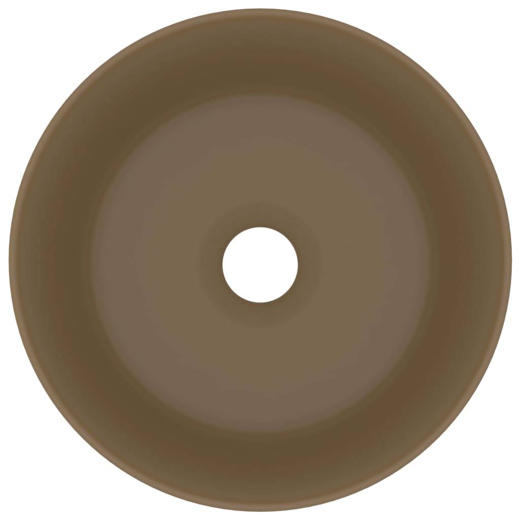 vidaXL Luxuriöses Waschbecken Rund Matt Creme 40x15 cm Keramik
